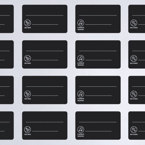 Čierne cenovky PS s potlačou